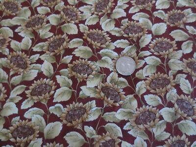 4605. Maywood Studio OLDE AS THYME Sunflowers COTTON FABRIC - 42'' x 3-5/8 yds.