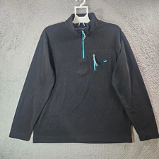 Southern Marsh Shirt Men Large Waffle Fleece 1/4 Zip Pullover Black