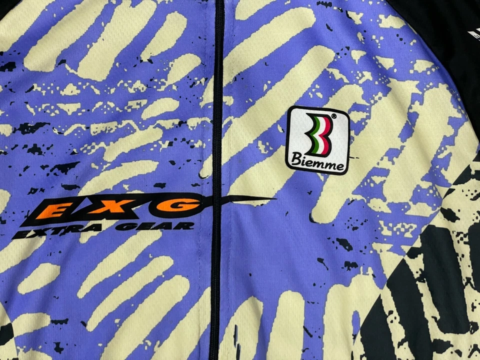 Vintage BIEMME EXG Multicolor Cycling Suit Jersey Bib Short Size L/XL - Image 3 of 4