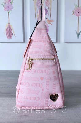 JUICY COUTURE POWDER BLUSH MATERIAL GIRL SLING‎ BACKPACK NWT BABY PINK BAG GIFT Juicy Couture} Powder Blush | Material Girl | Mercari main image 3