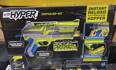 Nerf Hyper Impulse-40 Blaster, 30 Nerf Hyper Rounds, Fires Up To