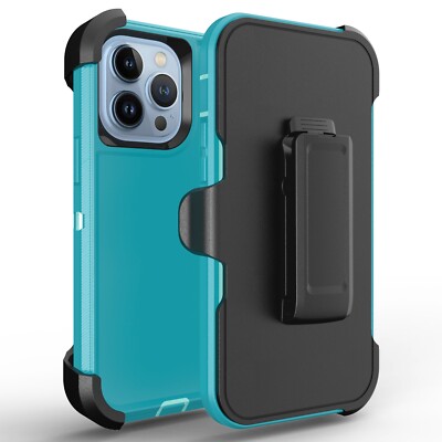 For Apple iPhone 15/14/13/12/11 Pro Max Shockproof Defender Case W/Belt Clip