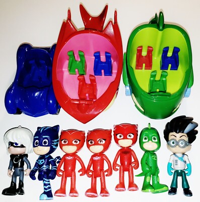 PJ Masks Action Figure + Vehicle Toy Lot of 10 FrogBox eOne Turbo Blast Racers