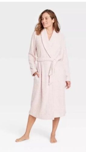 Women's Cozy Chenille Robe - Stars Above Pink Size M/L Free Shipping