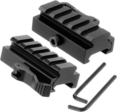 2Pcs 5-Slot Quick Release Detach QR QD 1/2'' Riser Mount for 20mm Picatinny Rail