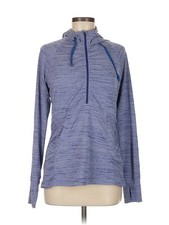 Women's Athleta Track Performance Hooded Full Zip Jacket light blue Size M