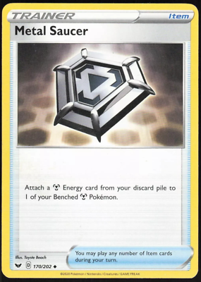 gold metal saucer pokemon card Ecusson Métal (Metal Saucer) 214/202 Shiny Trainer - Ultraboost X Epée et Bouclier 1 Commemorate your favorite Pokemon with this Charizard 2018 Pokemon Celebrations Metal Card #4 Card Pokemon Sword and Shield Secret