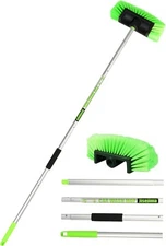 Five-Sided Car Wash Brush with Long Handle，Soft Bristle Scrub Cleaning Mop with