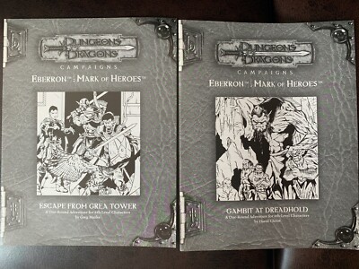 D&D D20 WOTC EBERRON: Mark of Heroes Gambit at Dreadhold and Eascape from Grea..