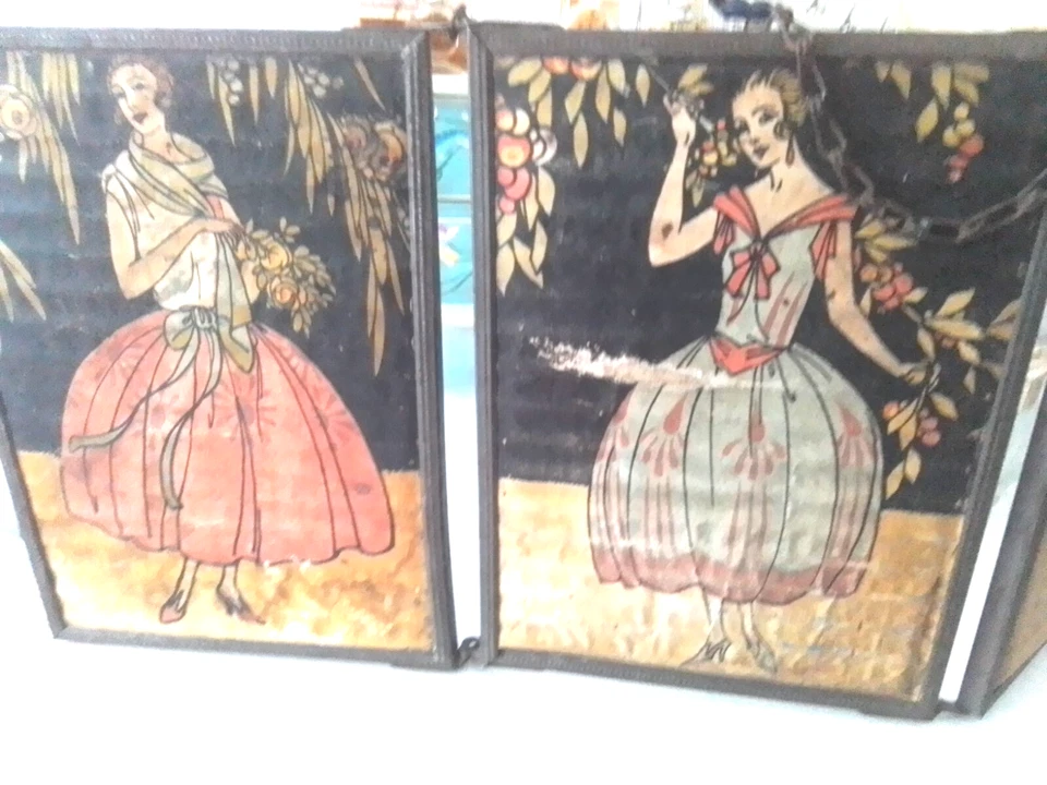 Ancien miroir triptyque Art Déco - Photo 4/4