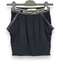 Kids JOHN GALLIANO Gazette Skirt Size 10 Elastic Waist Black Modal Studded Trim