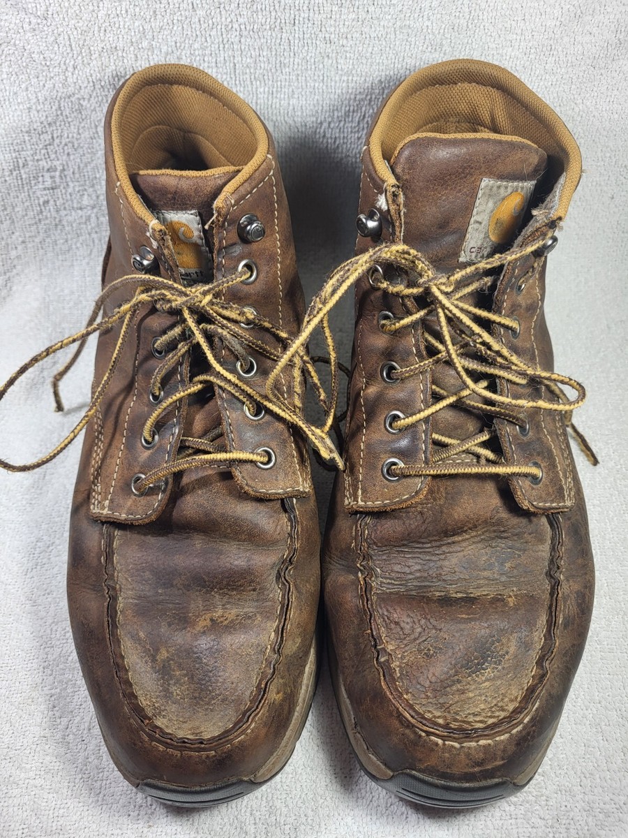CARHARTT Men\'s Size 10.5 M CMX4023 Lightweight Casual Wedge Brown Work Boots Amazon.com: Carhartt Lightweight Wedge Moc Toe Work Boot for  main image 2