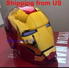 US! Gold Iron Man MK5 Helmet Electronic Voice Activated Open&Close Mask Autoking