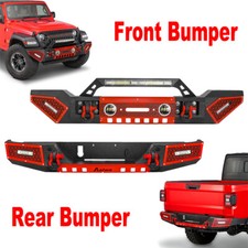 Offroad For 2020-2026 Jeep Gladiator Jt Front Rear Bumper Winch Platefog Lights Offroad For 2020-2026 Jeep Gladiator Jt Front Rear Bumper Winch Platefog Lights
