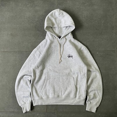 BRANND NEW STUSSY BASIC HOODIE ASH HEATHER - LARGE | eBay