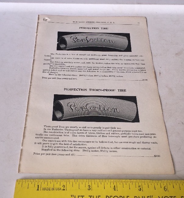 1902 Bicycle Catalog Page Illustration w Prices TIRES Goodrich
