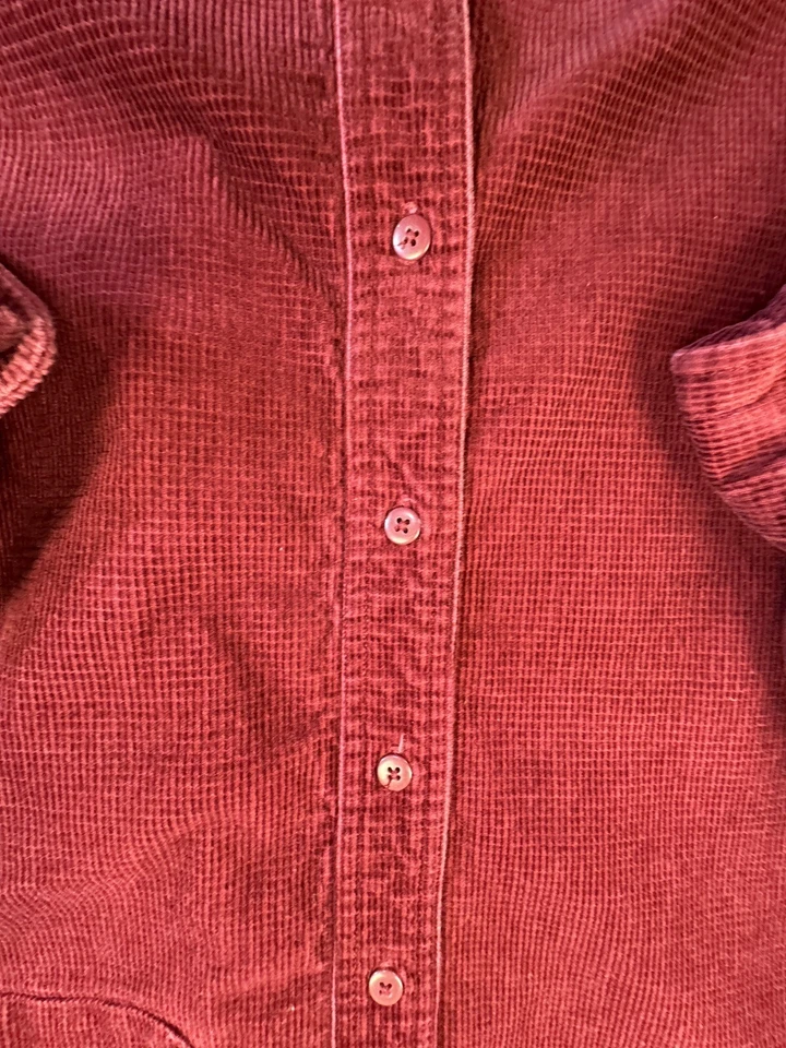 Scandia Woods Para Hombres XL Ballena Pana Color Vino Abotonable Exterior 100% Algodón Foto 2 de 4