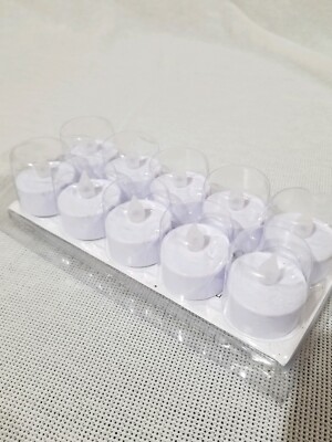 White flickering flameless lights 10 pack