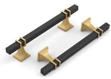 17 Pack 5"  3" HOLE TO HOLE BLK  Gold Cabinet Drawer Pulls Handles, SEE DESC