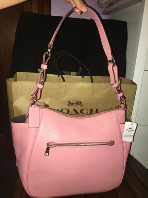bright pink coach purse