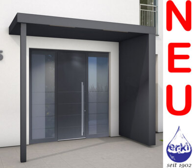 GUTTA Vordach Rechteckvordach BS PLUS XL 250 x 125 cm mit Seitenteil und Pfosten