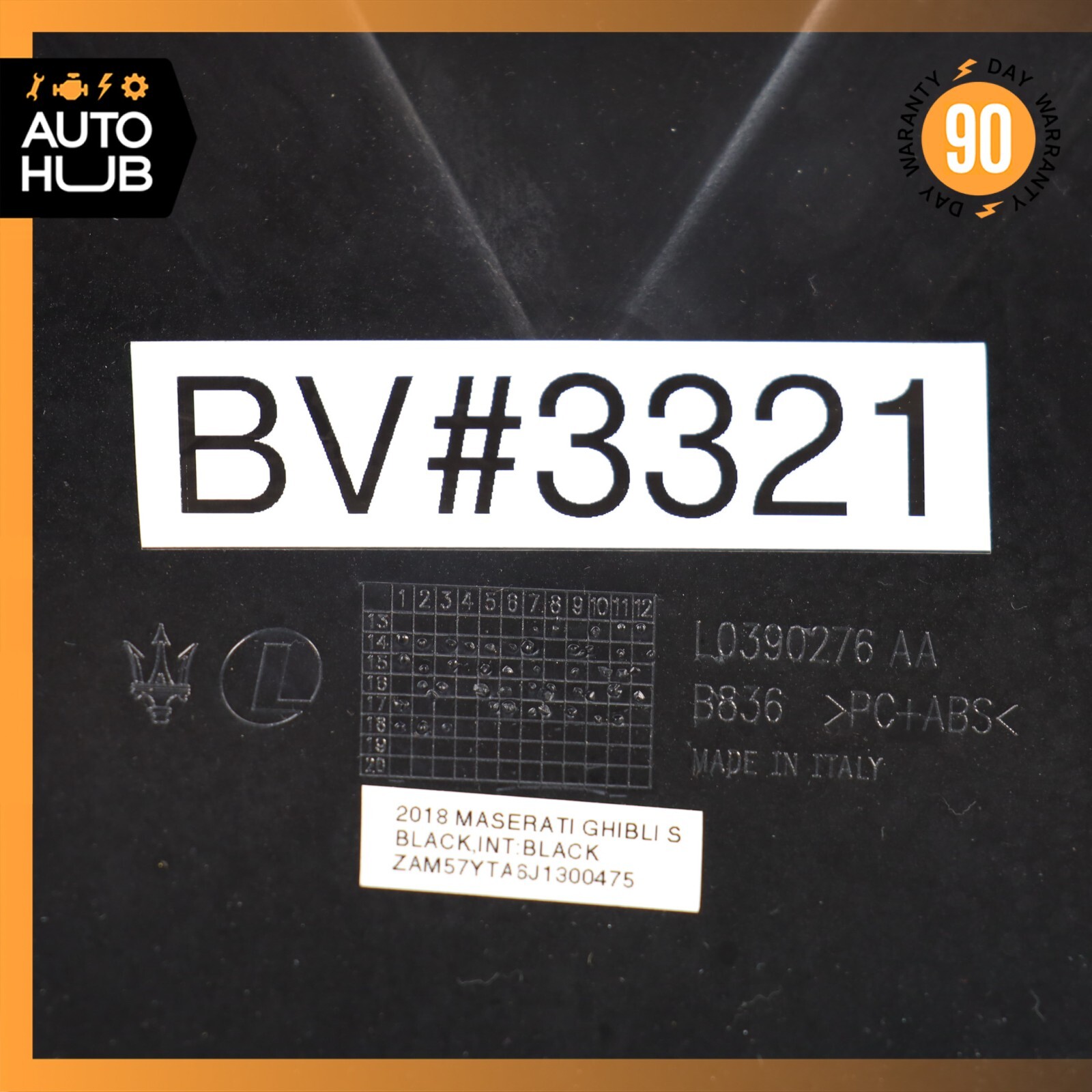 14-22 Maserati Ghibli M157 Front Right Side Seat Back Cover Black OEM 41k