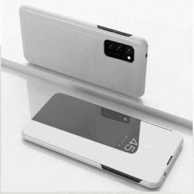 For Samsung A14 A12 A52 A32 5G A02s Mirror Plating Clear View Flip Leather Case