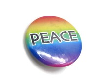Peace Rainbow Pride Pinback Button LGBTQ Gay Pride Slogan Round Collectible Pin