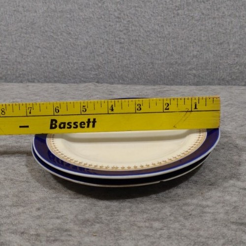 Royal Worcester Vitreous Regency Bread Plates Cobalt Blue Edge 6 3/4" Lot of 2 - Picture 14 of 15