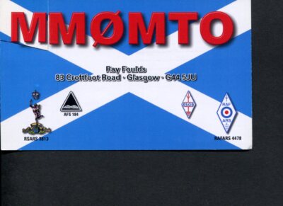 1 x QSL Karte Radio UK MM0MTO Glasgow Schottland 2008   R098