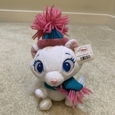 Disney Aristocats Marie 7" Plush Toy Stuffed Beanie Figure Knit Scarf Tuque Pink