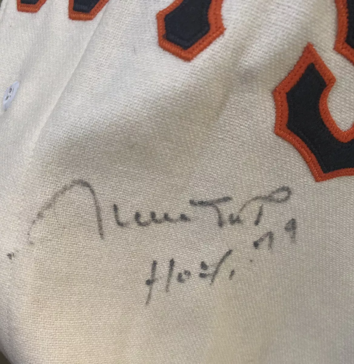 WILLIE MAYS Signed (Mitchell & Ness) Giants Jersey -PSA