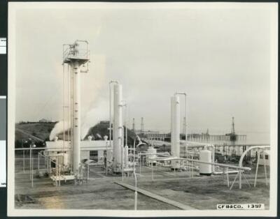 Santa Barbara oil wells 1950 California Old Photo