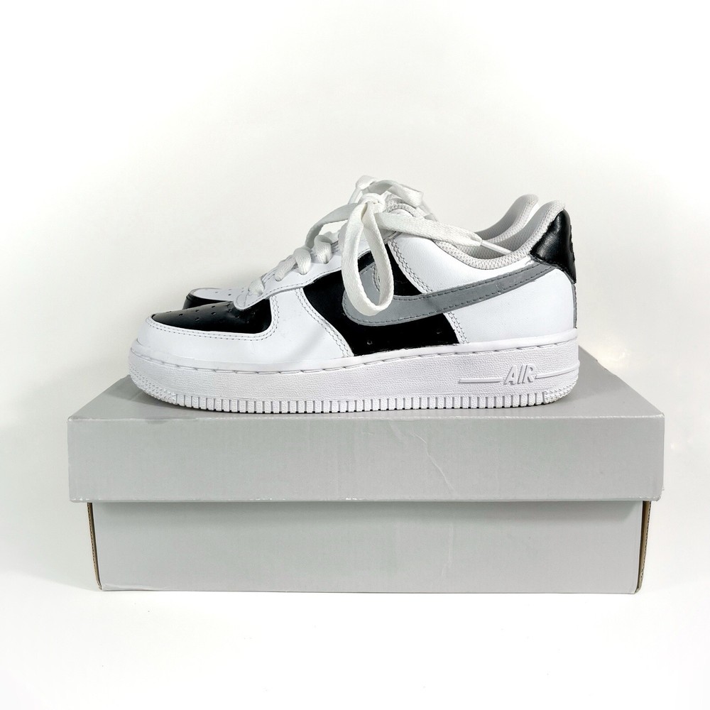 Custom Painted Black & White Low Top Nike Air Force 1 AF1 Sneakers Size 6
