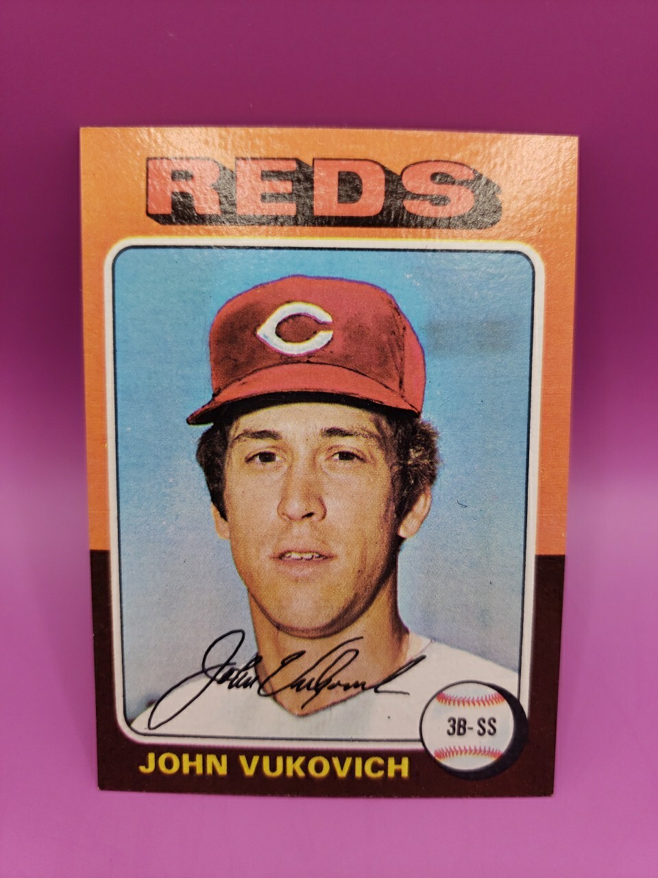 1975 Topps Mini #602 John Vukovich Cincinnati Reds Near Mint Condition