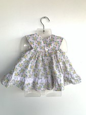 Vintage White Floral Baby Dress With Yellow Flowers Size 6-9 Months