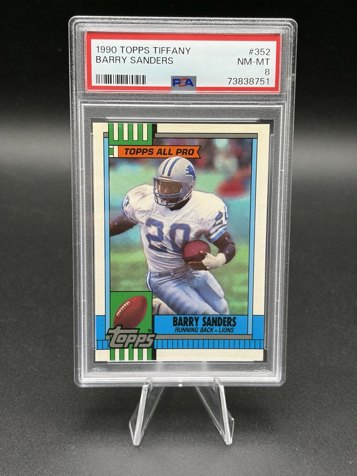 1990 Topps Tiffany Barry Sanders PSA 8