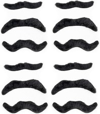 Fake Mustaches - Pack of 12 - Dress up for Your Movember Events - Novelty and To