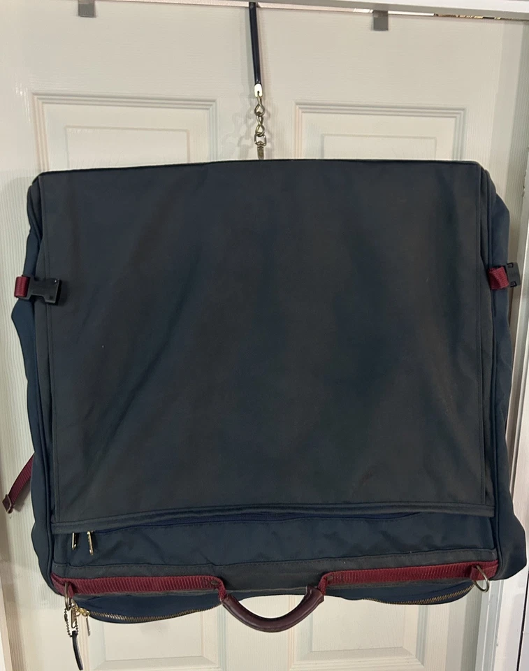 Bolso Boyt Garment Vintage - color azul marino - cuero, hecho en Iowa, EE. UU.  Foto 2 de 4