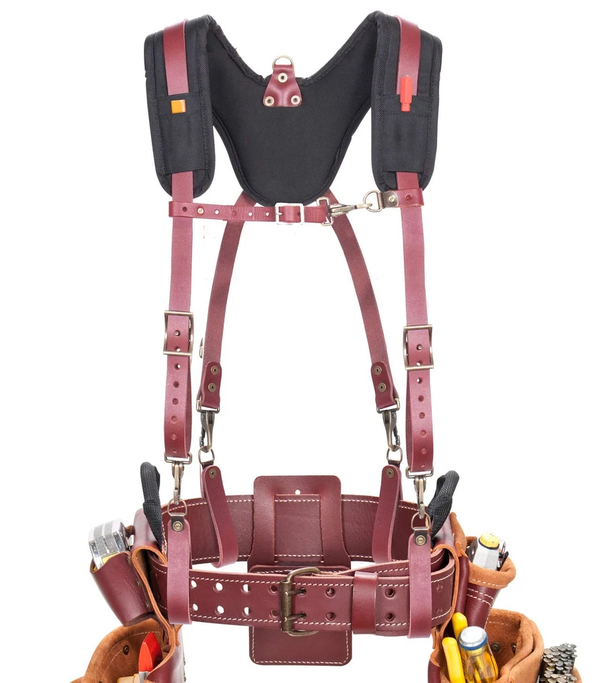 Clc 21522 Padded Yoke Leather Suspenders, Brown - Image 2 of 4