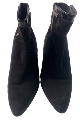Stuart Weitzman Black Suede/Neoprene Heeled Ankle Boots Size 36/ 5.5-6 US.