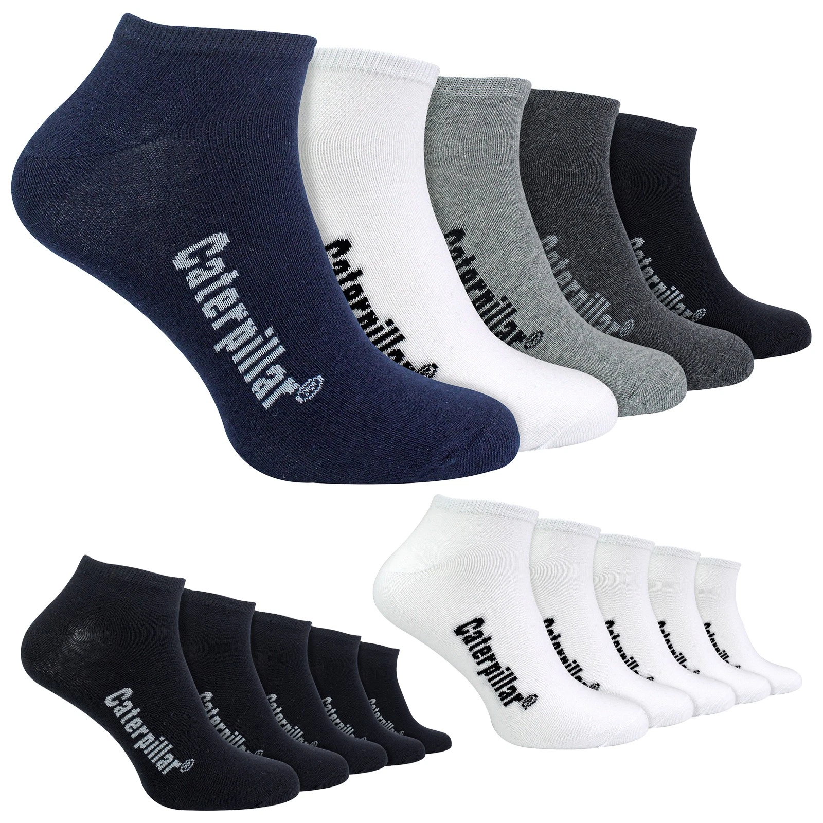 Mens Ankle Work Socks by CAT 5 Multi Pack Breathable Trainer Boot Socks