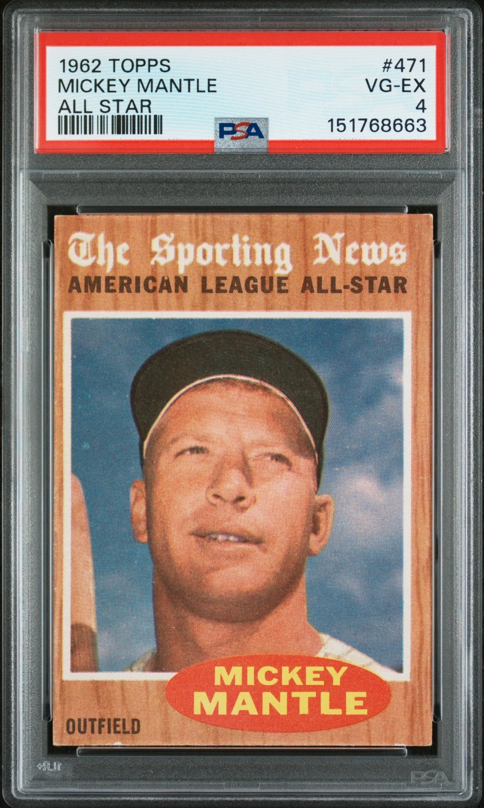 1962 Topps #471 Mickey Mantle front