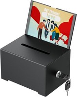 Uniclife Metall-Spendenbox Schwarz Mit Schloss 16,3X11,9X10,2Cm Vorschlagsbox
