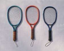 Vintage Racquetball Racket Lot Of 3 Leach Blue Flex Ektelon Mill Bandido Retro