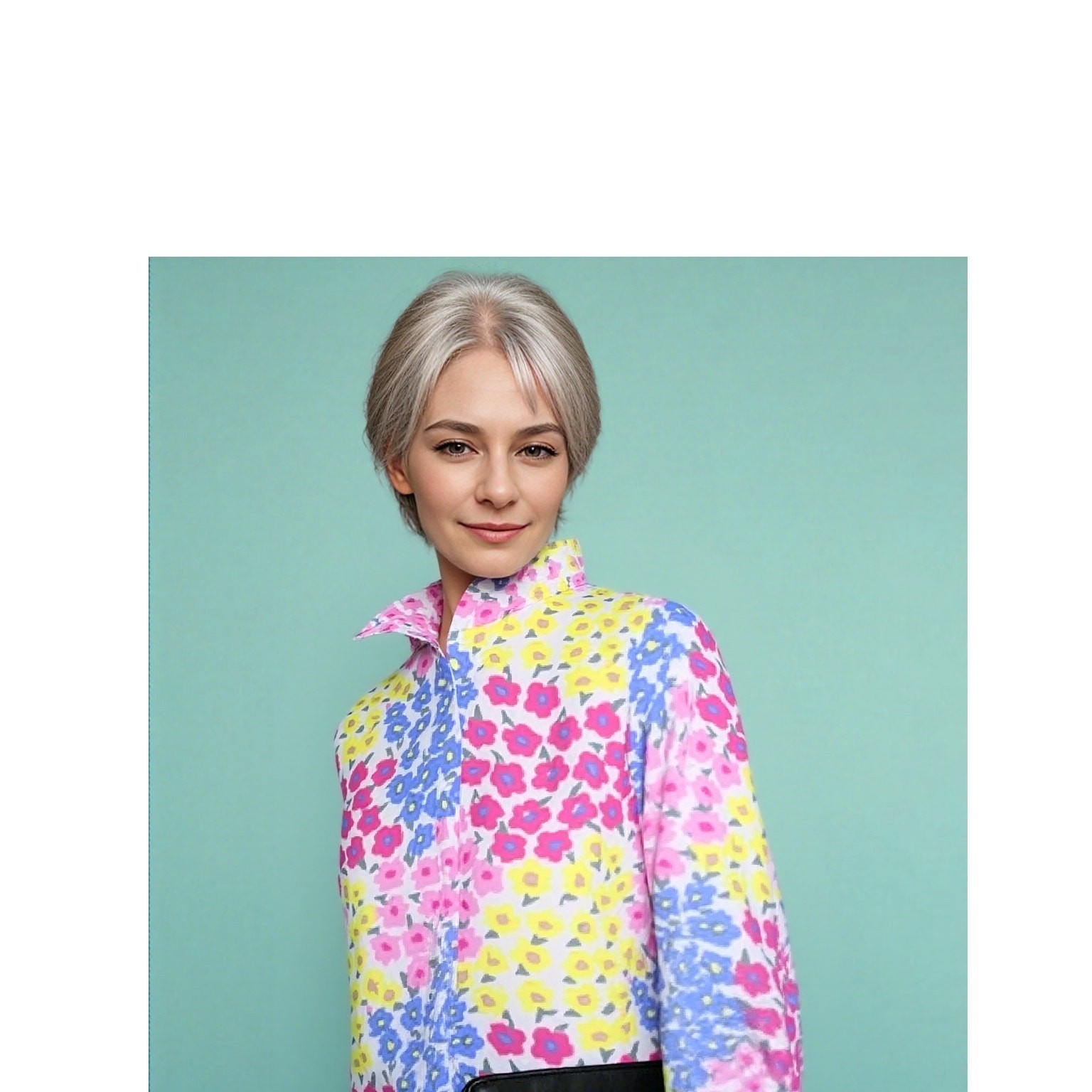 Talbots Floral Button Down Small - image 2