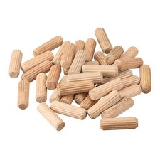 Wooden Dowel Pins 36pcs 8x25mm Fluted Beveled Ends Wood Dowel Pegs