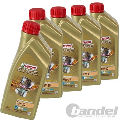 5x 1L CASTROL EDGE 0W-30 MB 229.31 229.51 ACEA C3 API SN DEXOS 2 MOTORÖL