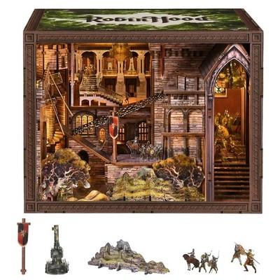 DIY Book Nook Kit - Easy DIY Wooden Miniature Kit with LED Lights, Tools & Du...
