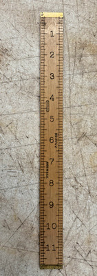 Vintage STANLEY NO. 34 1/4 V Fixed Rule - 12'' Brass Tipped - Very Clean